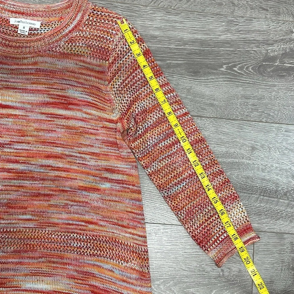 NWOT JohnPaulRichard Space Dyed Sweater Tunic 3/4 Sleeve Orange S - Picture 8 of 15